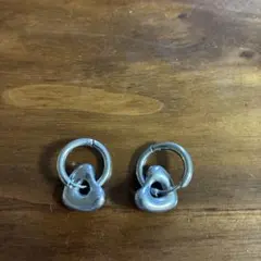 セネCENE ニュアンスハートフープピアス美品