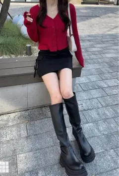 GRL Vネック クロップドニット