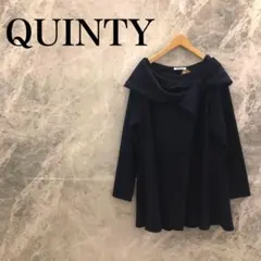 QUINTY レディース F2 ネイビー チュニック リボン 襟 体系カバーのサムネイル