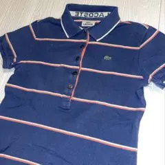 LACOSTE ラコステ レディース ボーダー ポロシャツ ゴルフ 40 L