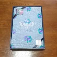 ungaro ウンガロ タオルケット シングル ブルー 花柄 西川 訳あり