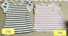 プティマイン ボーダー半袖Tシャツ 100cm 110cm