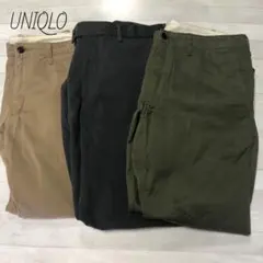 UNIQLO　ユニクロ　パンツ　L XL セット売り　美品 茶　グレー　カーキ