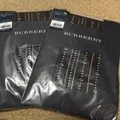 BURBERRY レースストライプ ストッキング M-L モカブラウン2足⭐️