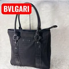 BVLGARI ブルガリロゴマニア トートバッグ 黒 肩掛 A4収納可能のサムネイル