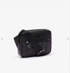 美品 LACOSTEラコステ モノグラム グレインテクスチャー ショルダー