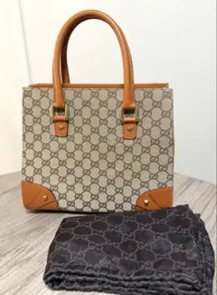【美品】最終価格 GUCCI GG ハンドバッグ ベージュブラウンのサムネイル