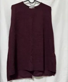 WATAKUMO レディースニット ワイン色　韓国服 ベスト　赤　FREE