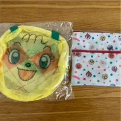 ■水遊び■ラスト　アンパンマン　ポーチ＆顔型メッシュバッグ（メロンパンナちゃん）