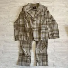 キッズ フォーマルスーツ チェック柄 120