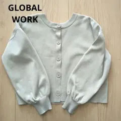 グローバルワーク リッチライトニット2WAYカーディガン ショート グレージュ