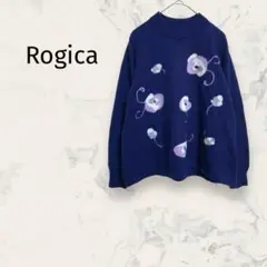 Rogica アンゴラウールニット L 大きめ セーター レトリック 秋冬