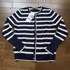 専用‼️新品未使用ZARA ネイビー・ホワイト ストライプ カーディガン M