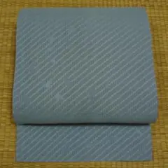 夏帯　浅はなだ色に斜線と花びら　京袋帯（全通）のサムネイル
