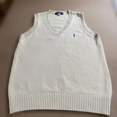 アイボリー Vネック スクールベスト M