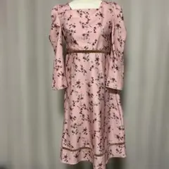 tocco 花柄ピンクAラインワンピース F