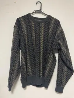 JANTZEN ストライプ ニットセーター L/G グレー/ベージュのサムネイル