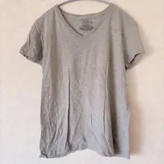 フルーツオブザルーム 半袖Tシャツ Vネック 無地 LL グレー 綿 重ね着