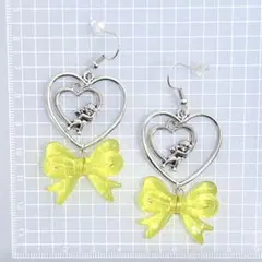 026 リボン ハート クリアカラー イエロー 黄色 天使 エンジェル 可愛い