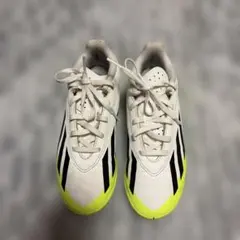 adidas サッカーシューズ ホワイト/ライム - メルカリ