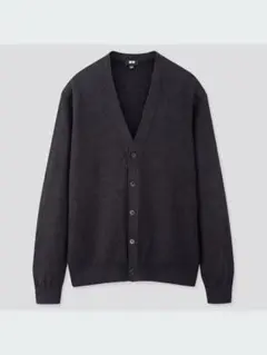 UNIQLO リネンブレンドVネックカーディガン　ネイビー