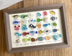 即日売り切れ！30種！シーグラスアート☆No.474図鑑　海の生き物　インテリアのサムネイル