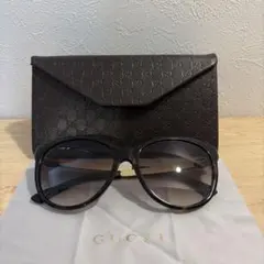 ゆ*こ様 GUCCI ブラウンラウンドサングラス ケース付き - メルカリ