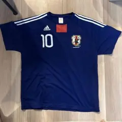 アディダス tシャツ　青　サッカー　日本代表