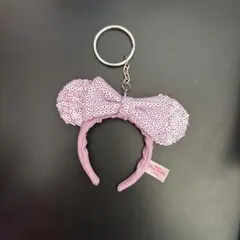 ディズニー カチューシャ カチューシャキーホルダー 紫 スパンコール パープル