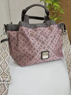 極美品　クリスチャンオリビエ　ショルダー付トートバッグ　ピンクベージュ