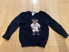 ポロベア刺繍 ネイビー ニットセーター　タイムセール本日中！
