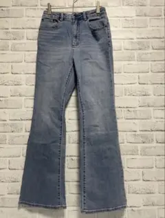 GU フレアジーンズ フレアパンツ デニム ハイウェスト Sサイズ