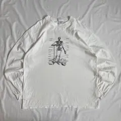 90s hanes ロンT Tシャツ　骸骨　解剖学　ヘインズ