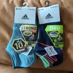 新品未使用)adidas消臭機能付ソックス6足！24~26cm！定価2816円