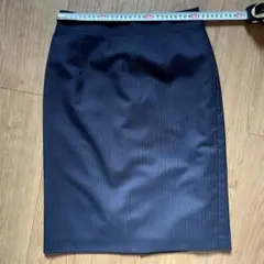 ストライプ タイトスカート ひざ丈事務員秘書スーツスカートOL銀行