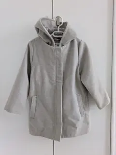 GLOBAL WORK フリースフードコート Mサイズ グレー