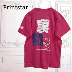 『Printstar』Tシャツ 半袖 バッグプリント ビッグロゴ【F】ピンクのサムネイル