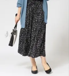 新品 M DRESKIP サテンフレア ワイドスカーチョ ガウチョ