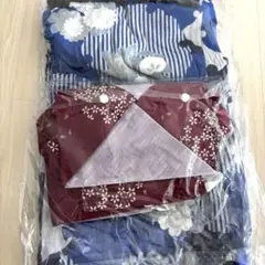 青と白のストライプ 浴衣・帯セット