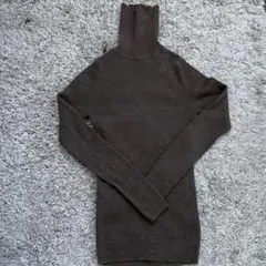 無印良品　首がチクチクしないタートルネック セーター ニットM ブラウン