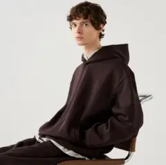 UNIQLO C　スウェットオーバーサイズプルパーカ　ダークブラウン