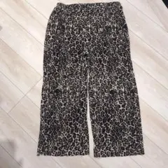 4L ヒョウ柄 リブパンツ 切りっぱなし レオパードのサムネイル
