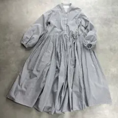 極美品　BEARDSLDY ビアズリー　先染めギャザーワンピース　ストライプ