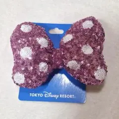 ディズニー ミニーちゃん リボン スパンコール ヘアゴム ピンク