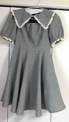 evelyn エブリン チェックミニワンピース　ブラックのサムネイル