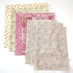 花柄・ドット柄綿生地7枚セット