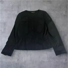 【ブリジット】 東京スタイル ノーカラージャケット ブラック 11号