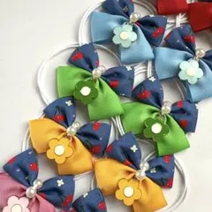 お花＊デニム風リボントリミングチョーカー10本