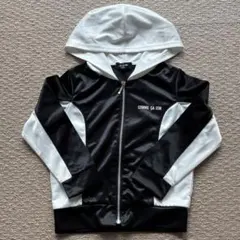 COMME CA ISM フード付きパーカー ブラック/ホワイト