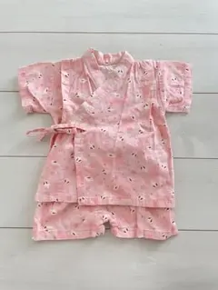 ピンク うさぎ柄 甚平 80cm